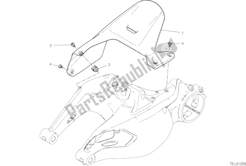 Toutes les pièces pour le Garde-boue Arrière du Ducati Diavel 1260 S 2020